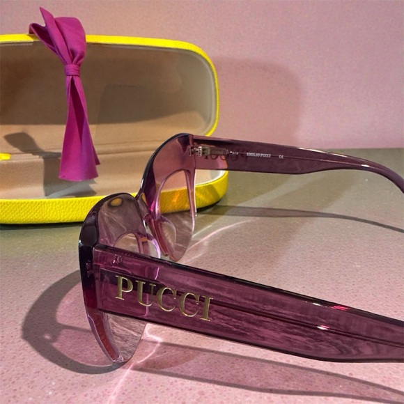 Emilio Pucci Pink Sunglasses with Yellow Case - Picture 2 of 2